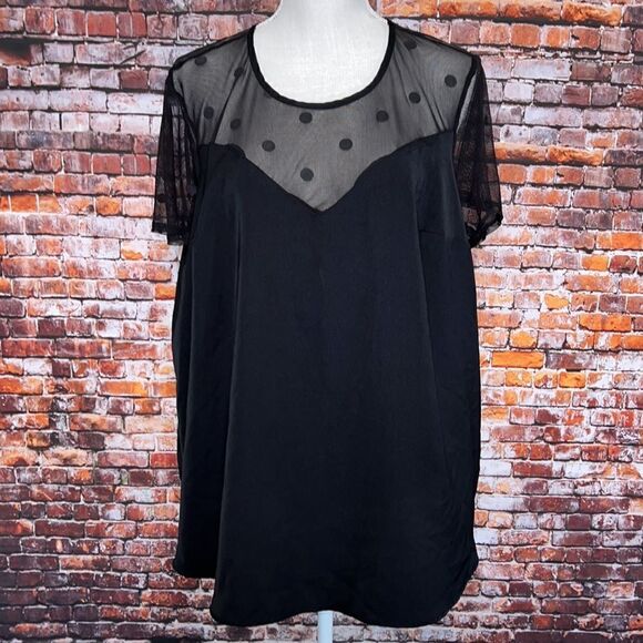 Torrid Dotted Mesh and Charmeuse Top - Picture 4 of 7